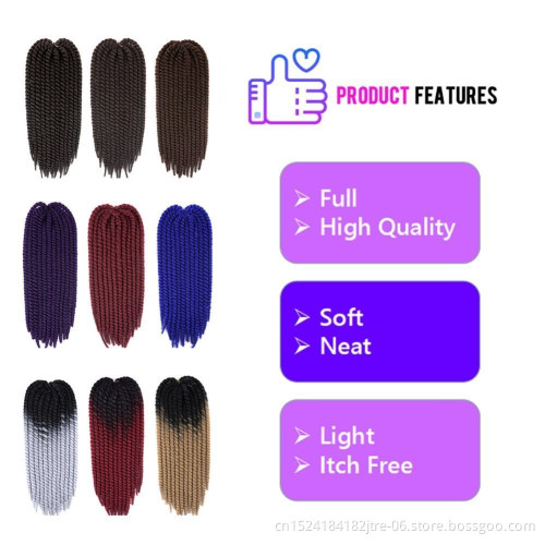 Japanese Kaneka fiber double strand cuban twist hair braids, milo kinky braid cuban twist afro crochet hair extensions